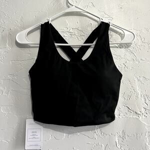 NWT Joyspels black open cross back sports bra womes small athleisure workout gym